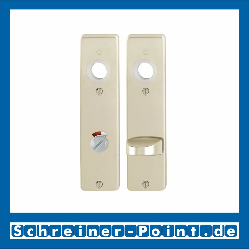 Hoppe Kurzschild 202KP Aluminium F2 Neusilber Bad / WC rot / weiss